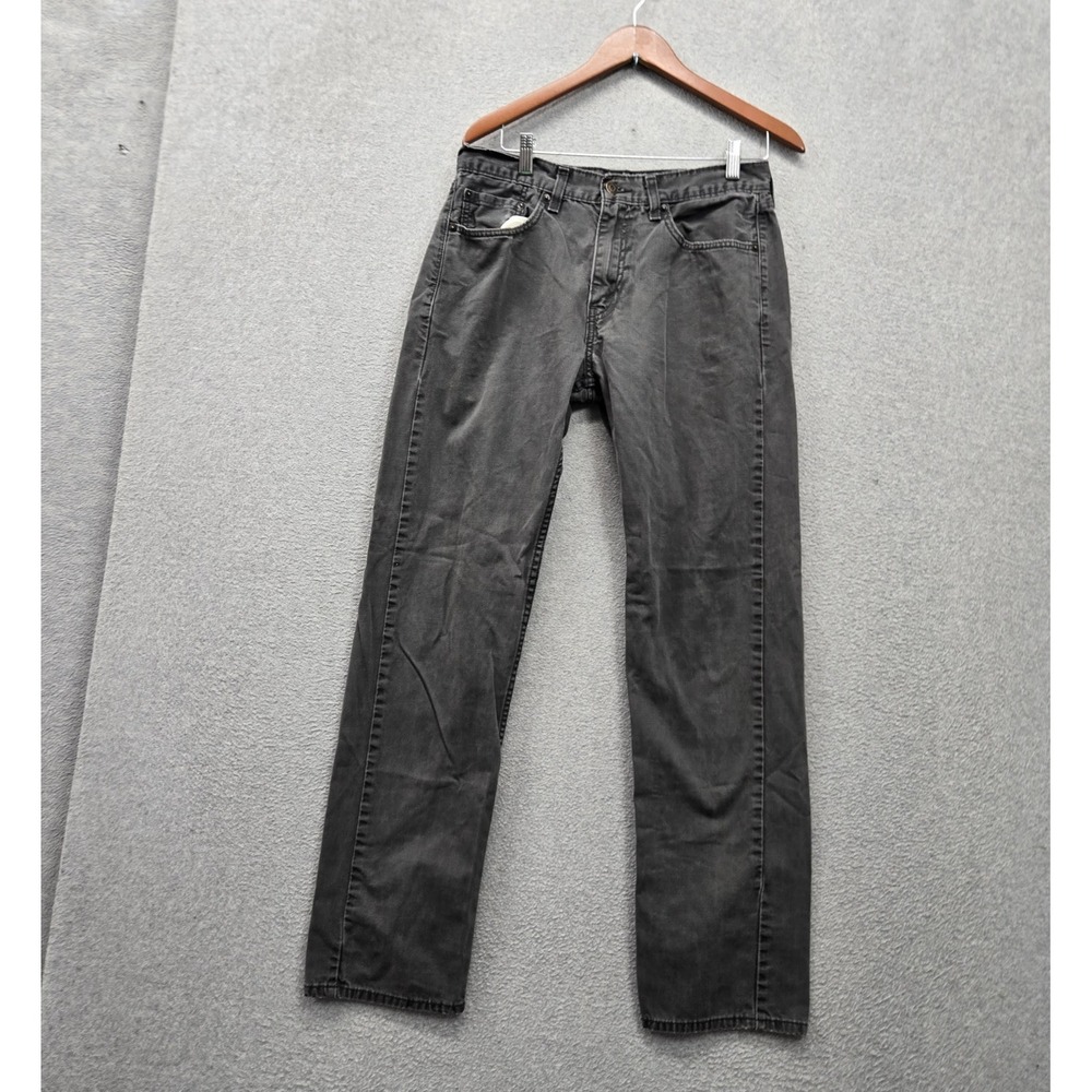 Levi's 505 Men Jeans 32X34 Gray Denim Regular Fit Straight Leg 32" Inseam